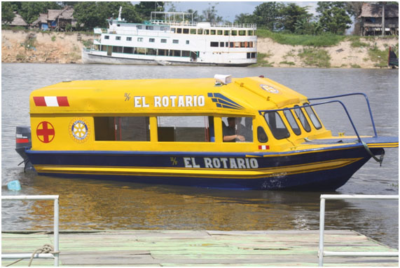Bote Ambulancia “EL ROTARIO” listo para su entrega al caserío Hipólito Unanue