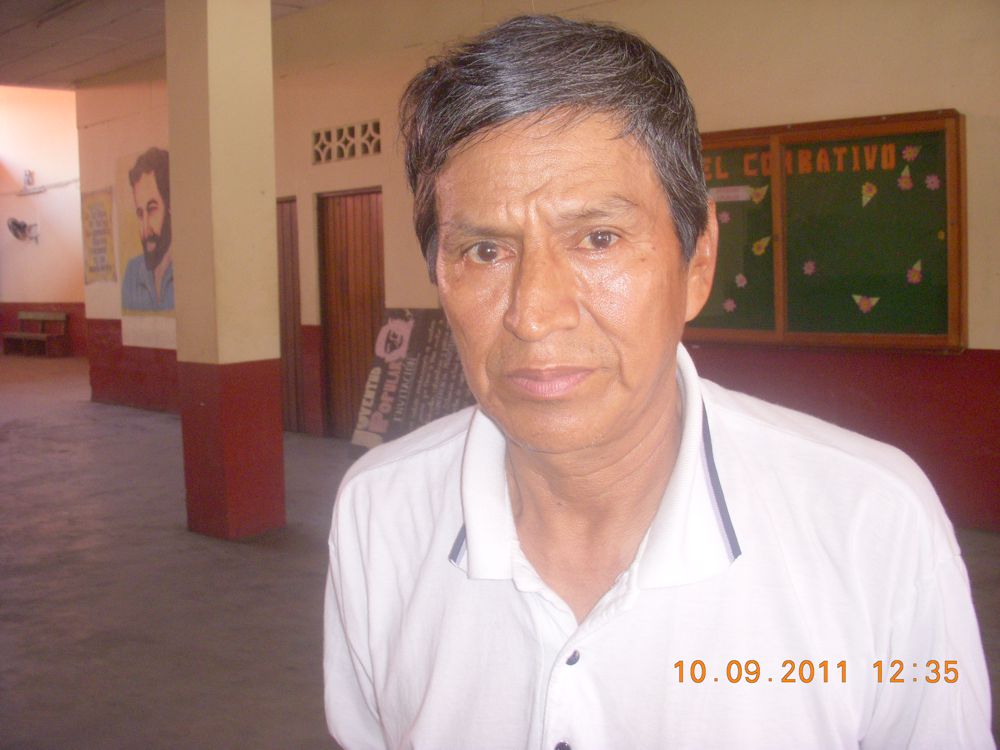 Actual secretario del Sutep-Loreto, Prof. Juvenal Fasanando.