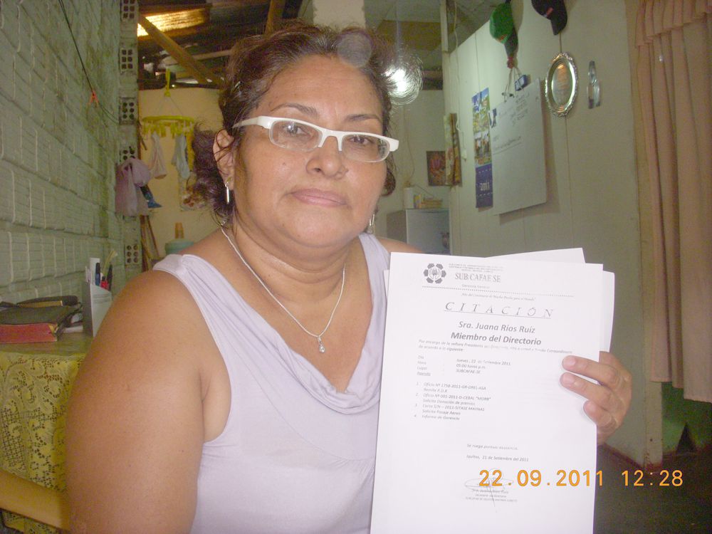 Roxana Villasís Campos, secretaria de asuntos sindicales de la Federación de Trabajadores Administrativos de la región Loreto.