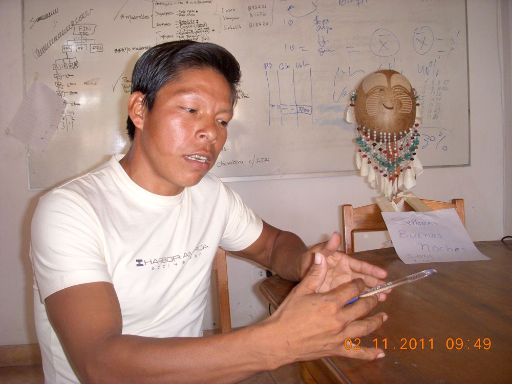 Ángel Yaicate Murayari, integrante de la comunidad Cuzco, secretario de la Federación Fepira, Ampayacu, Área de Conservación Regional- ubicada entre Las Amazonas con Pevas, Ramón Castilla y Loreto.