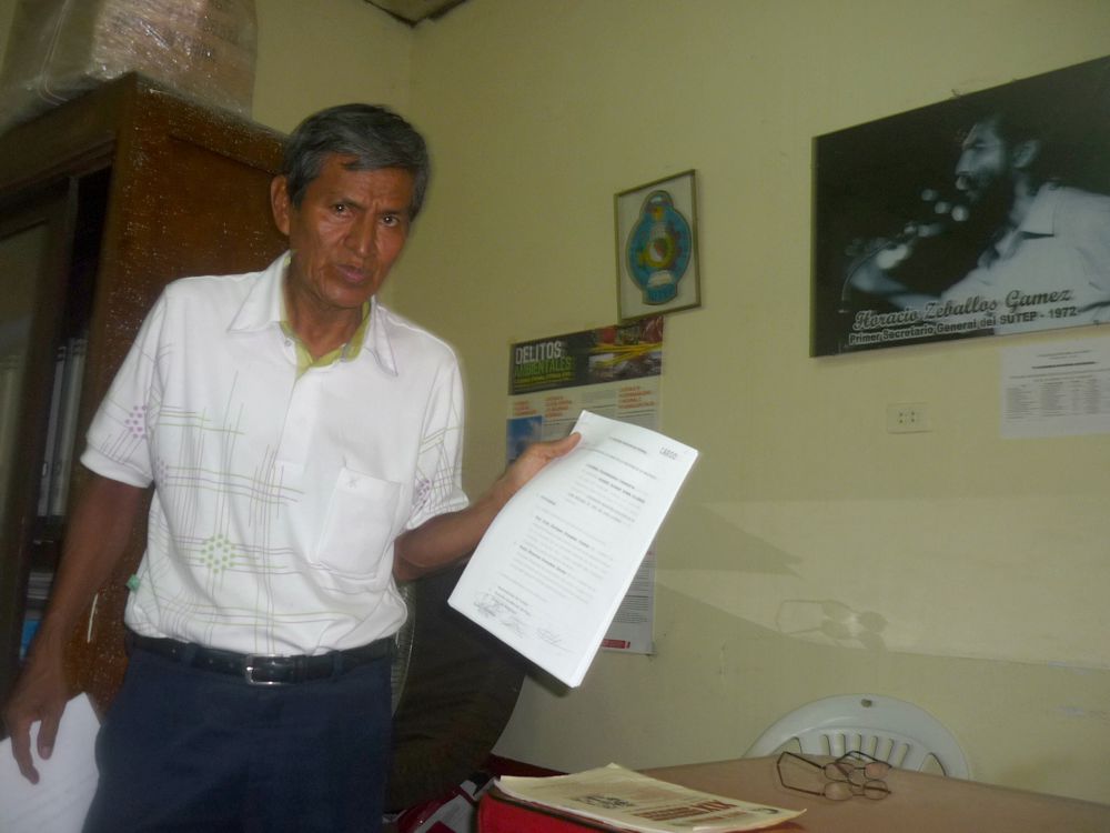 Prof. Juvenal Fasanando, secretario general del Sutep-Loreto.