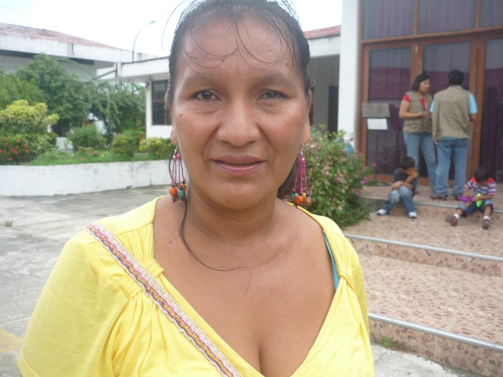 Irene Pinedo, presidenta de la federación de mujeres indígenas artesanas.