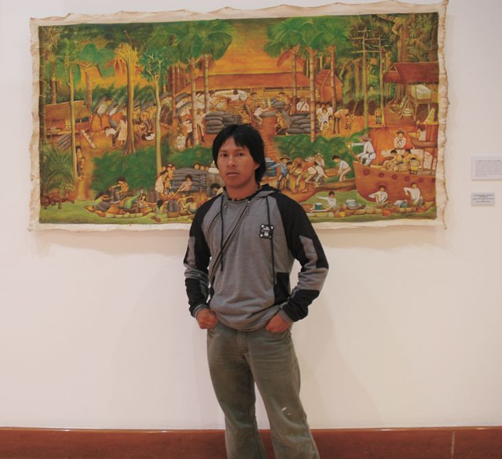 Brus Rubio, artista indígena, ganador del segundo puesto de Pasaporte para un artista