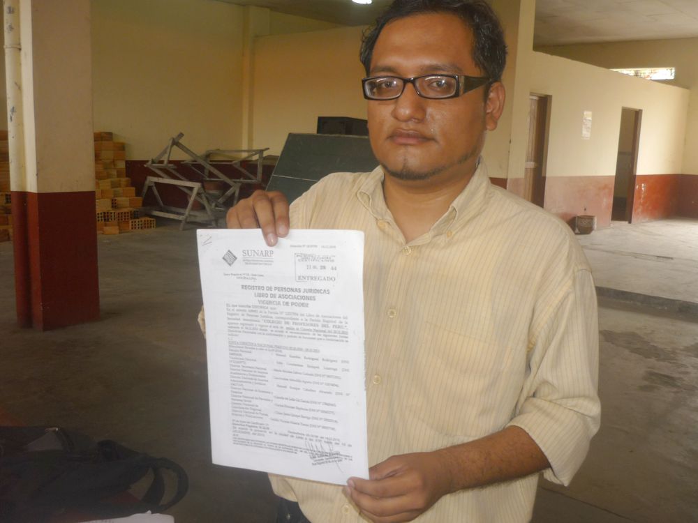 Prof. Juan Manuel Villanueva Ramírez, jefe de prensa del Colegio de Profesores del Perú-Loreto.