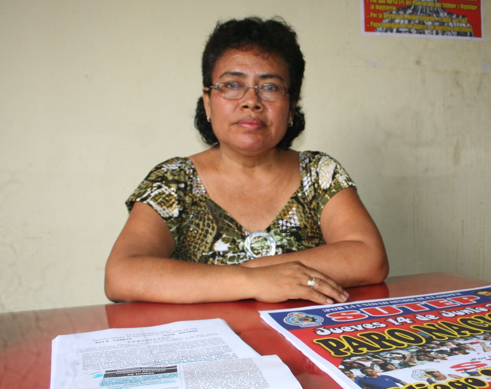 Prof. Naír Núñez Núñez, secretaria general del Sutep-Maynas, señala que paro de 24 horas es justo y necesario.