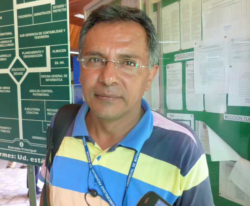 Jhonny Pérez, secretario del sindicato de trabajadores de Maynas.