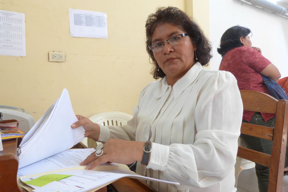 Secretaria general del SITASE Anamelva Flores.