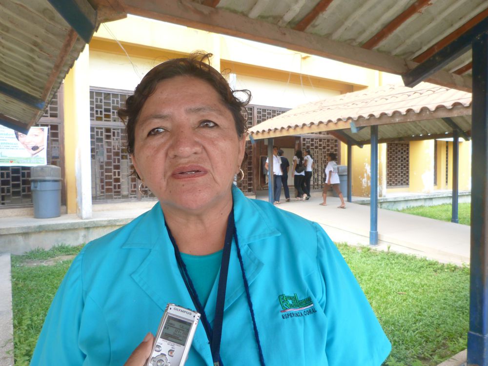 Encargada del Centro del Adulto Mayor del Hospital Regional de Loreto, Esperanza Coral.