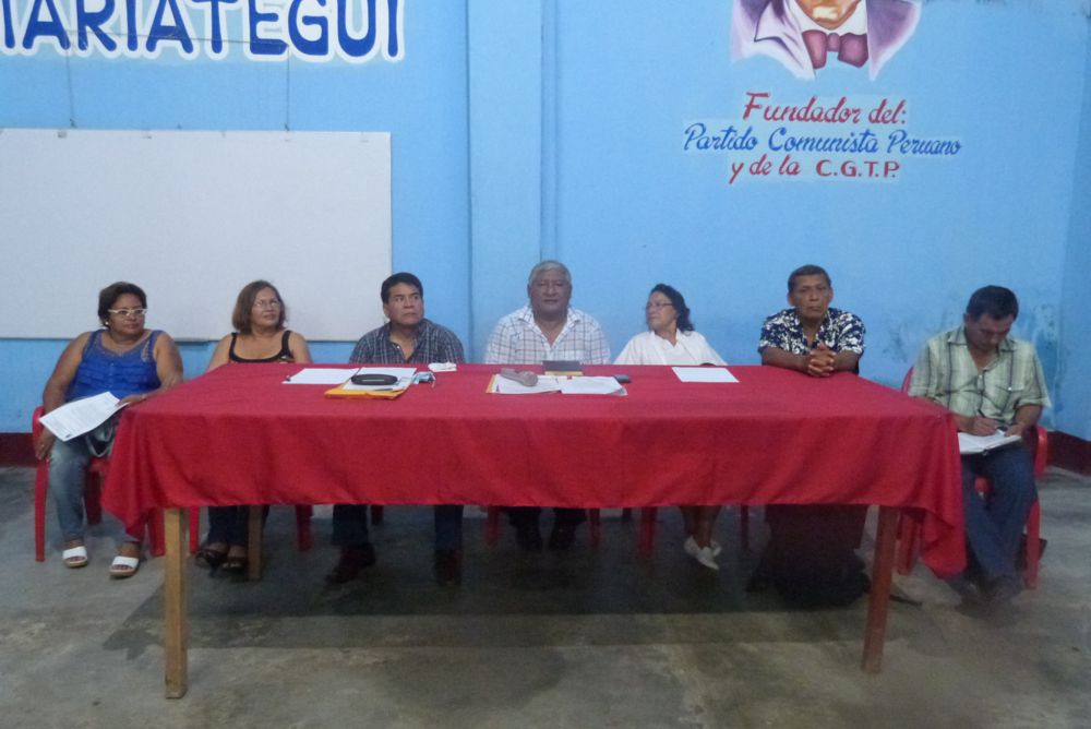 Secretario general de la CGTP a nivel nacional Mario Huamán, escuchó la exposición de los secretarios sindicales de Loreto.