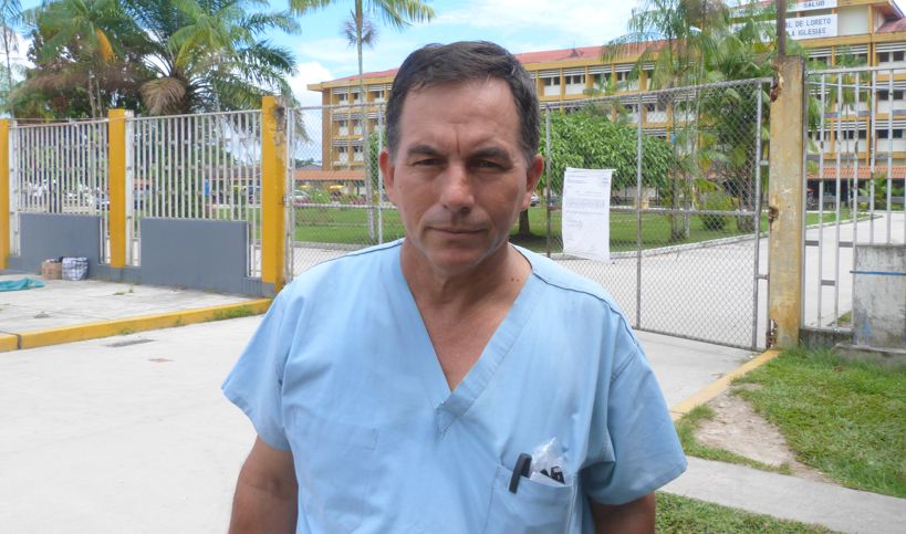 Psicólogo Vicente Cubas, secretario del sindicato único de trabajadores del hospital regional.