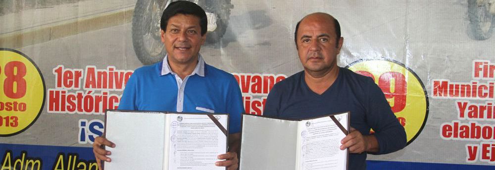 firma de convenio Gorel-Municipalidad Ucayali