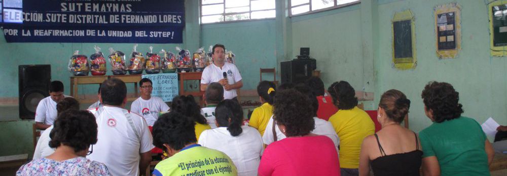 Prof. Rafael Flores Saavedra estuvo presente en juramentación de directiva del Sutep distrital «Fernando Lores».
