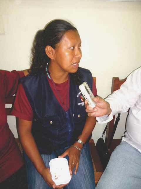 Jueza de la comunidad Rosario Aucayo