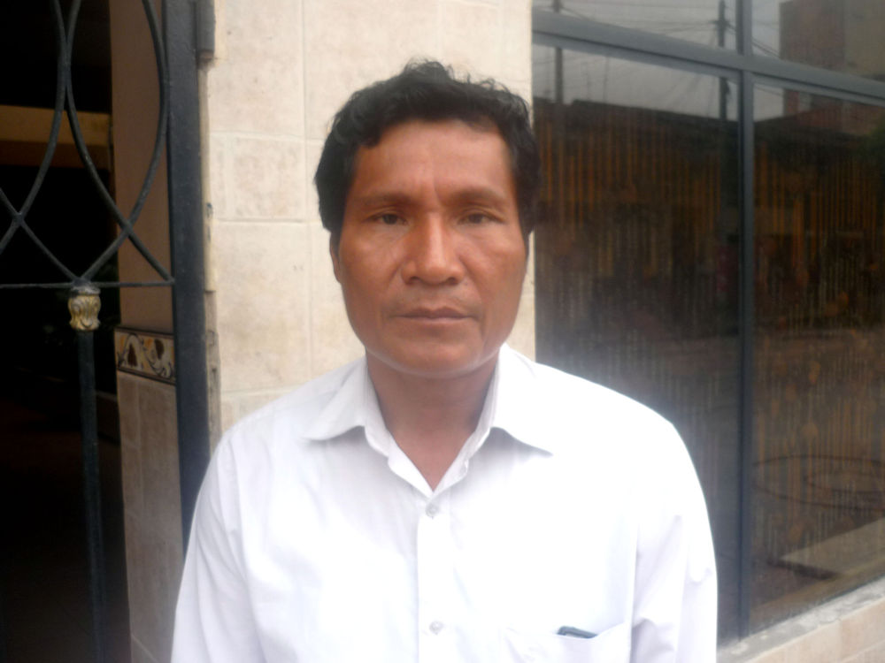 Alberto Pizango, presidente de la Asociación Interétnica de Desarrollo de la Selva del Perú, estuvo en Iquitos.