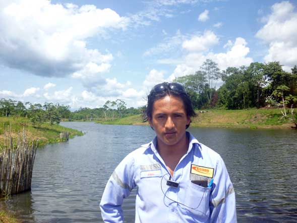 Walqer Fachín Sandy, administrador de ECOSEP y morador de Nuevo Andoas.
