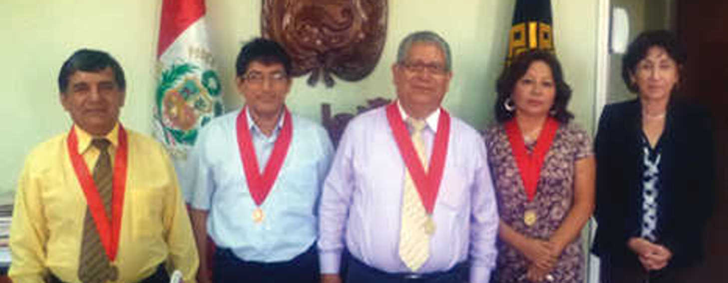 Magistrados Javier Acevedo Chávez, Raúl Quevedo Guevara (nuevo Juez Designado), Wilbert Mercado Arbieto (Pdte. de la Corte), María Felices Mendoza y Roxana Carrión Ramírez.