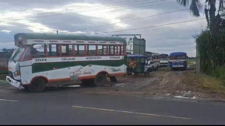 Transportistas se trasladan a nuevo terminal provisional en la carretera Iquitos – Nauta