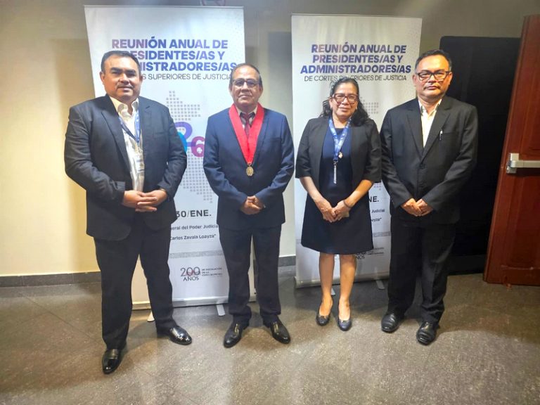 Presidente de la Corte de Loreto y funcionarios en final de Reunión Anual 2026 de Presidentes de Cortes Superiores