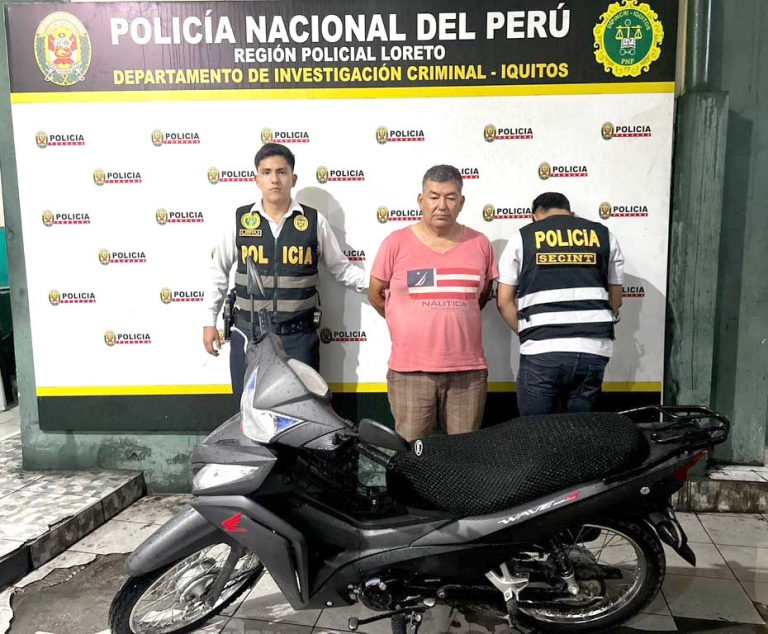 Policía captura a “Pepe Lucho” con motocicleta robada en Punchana